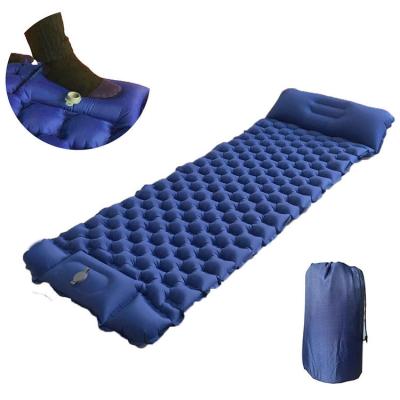 China Ultralight Camping Inflatable Sleeping Pad Waterproof With Pillow 198x56x6cm for sale