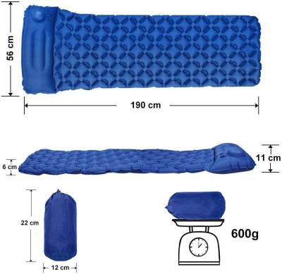 China Nylon inflável de acampamento de pouco peso da almofada 40D do sono para caminhar Backpacking à venda