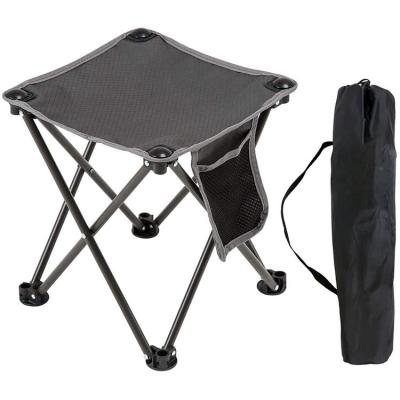 China 600D Oxford Fabric Square Folding Chair High 16.5in Lightweight Fold Up Camping Chairs for sale