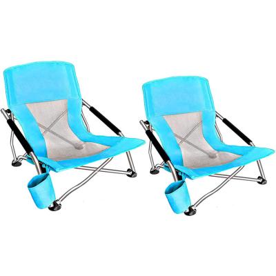China Ultralight Steel pipe Beach Camping Folding Chair With Cup Holder Carry Bag for sale