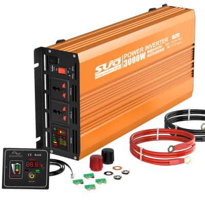 China PV Power Inverter 3000W Pure Sine Wave Inverter With Remote Switch and Digital Display for sale