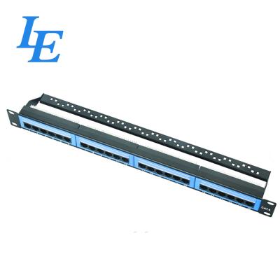 China 24 Port Network Patch Panel With Cable Managament UTP Type For Telecommunication for sale