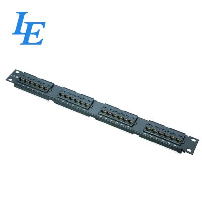 China P2424-C5E 24 Port Ethernet Patch Panel , 1U Height Cat5e Feed Through Patch Panel for sale