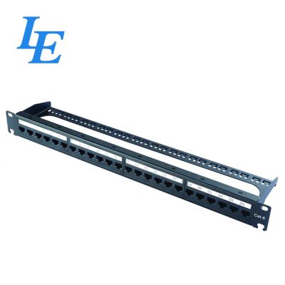 China P6224-C6 24 Port Shielded Patch Panel , 24 Port Patch Panel Rack Mount for sale