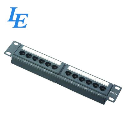 China 1U 12Port Network Patch Panel Used For Eethernet Network Easy To Assemble for sale