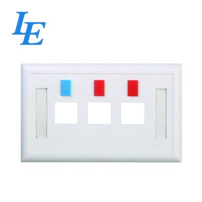 China 3 Port Network Faceplate Socket 86*86mm / 114*70mm ABS Material CE Approved for sale
