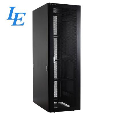 China 19 Server Rack Cabinet 18U - 47U Nine Folded Frame With Dual Open Back Door for sale