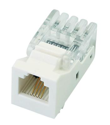 China Ethernet blanca Jack trapezoidal CAT3 UTP 90 RJ45 Jack trapezoidal para el establecimiento de una red en venta