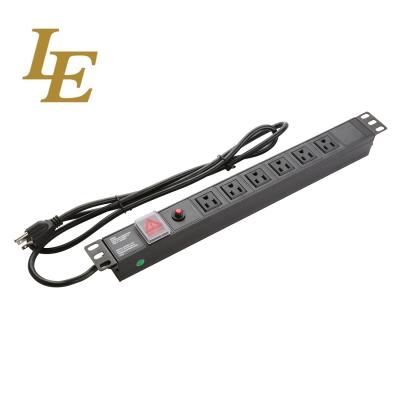 China 19 pulgadas de 250vac de estante de PDU los E.E.U.U. del soporte mecanografían longitud de cable de los 2m en venta