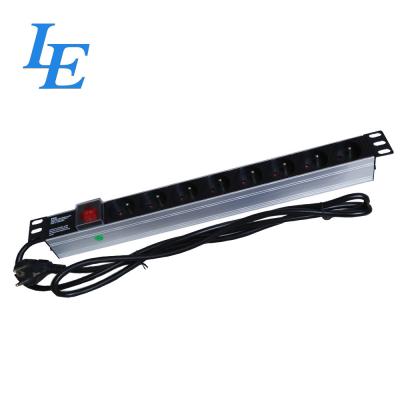 China France Type 1u Rack Mounted Power Strips For Network Cabinets for sale
