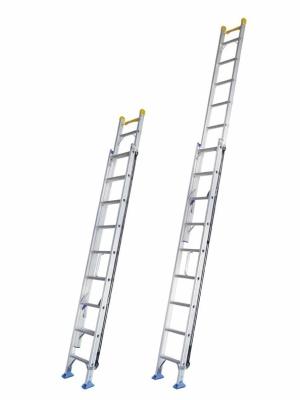China Rescue Aluminium Extensible Ladders Two Sections 2.9mm Non Skid Feet for sale