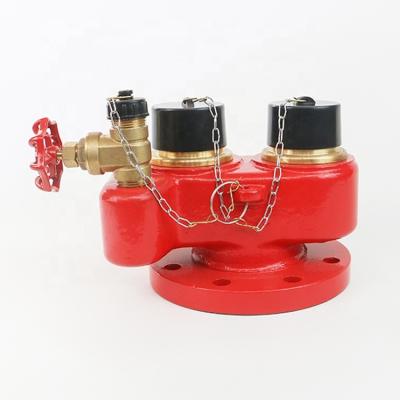 China Cast Iron Or Ductile Iron / Brass Fire Safety 2 Way Breeching Inlet Valve for sale