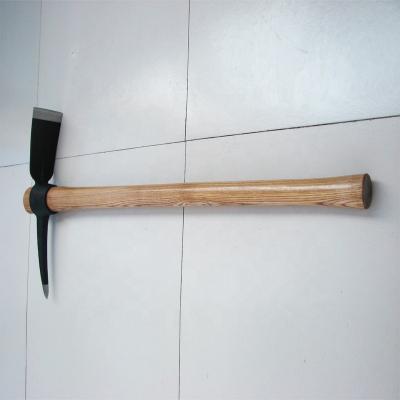 China Forged Pickaxes Wooden Handle High Carbon Steel Axe Head Material for sale