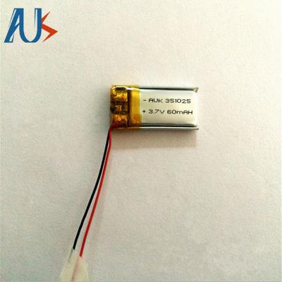China Bateria LiPo personalizada 3.7V 60mAh Pequenas baterias LiPo de lítio personalizadas para câmera à venda