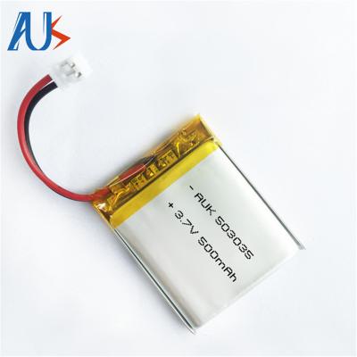 China Bateria ultra fina de polímero Li 3.7v 500mah 503035 Para dispositivo Bluetooth à venda