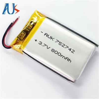 China 1C 3.7V 800mAh Custom LiPo Battery 752742 Single Cell Configuration for sale