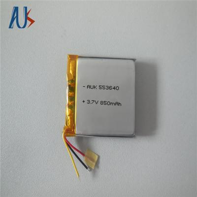 China Luzes 3.7V 850mAh Custom Bateria LiPo 553640 Circuito de Proteção Integrado MSDS à venda
