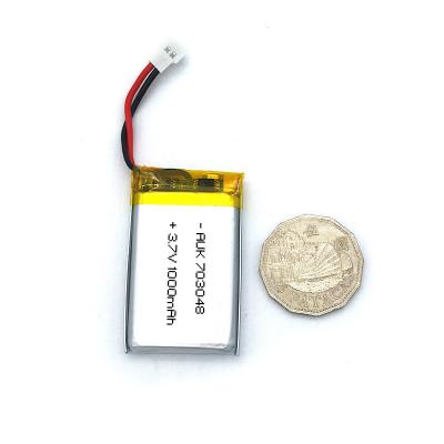 China Custom Lithium Polymer Battery 1000mAh 3.7V 703048 Battery Cell Grade A for sale