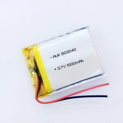 China Dispositivo de medição 3.7v 1000mah Bateria de íons de lítio de polímero 803040 1C à venda