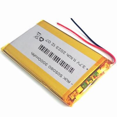 China OEM / ODM Lithium Polymer LiPo Battery 505080 3.7v 3000mah Li Ion Battery for sale