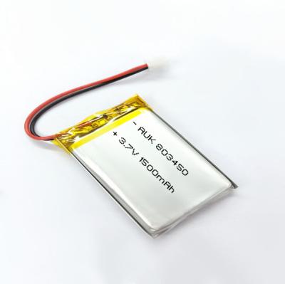 China Batería de polímero de iones de li 1C personalizada 3.7v 1500mah 803450 MSDS en venta