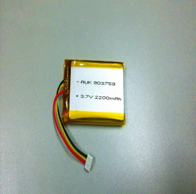 China OEM / ODM Rechargeable LiPo Battery 3.7V 2200mAh 903759 Grade A for sale