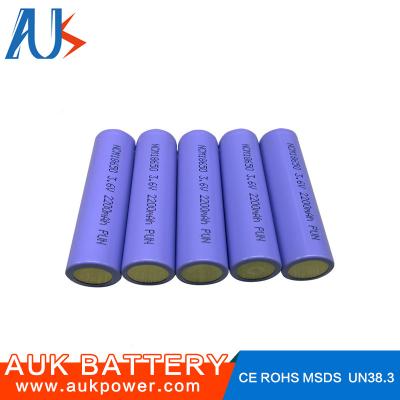 China 3.7V 2500mah Cylindrical Li Ion Battery Cells 18650 Small Powerful for sale