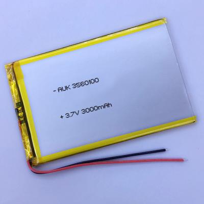China Cell Lithium Li Ion Polymer Battery 3.7v 3000mah 3.5mm Ultra Thin for sale