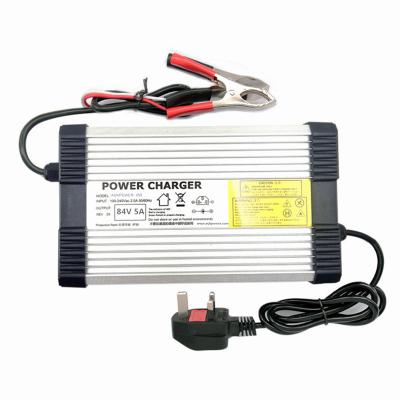 China Fast Lithium Battery Chargers Customized 84V 5A Charger ABS Case Mateial for sale