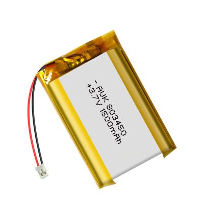 China 803450 Lipo Battery 3.7v 1500mah Lithium Ion Battery Rechargeable Lithium Polymer Battery for sale