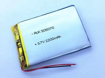 중국 3.7V 2.2Ah Rechargeable LiPo Battery AUK505070 For Medical Device 판매용