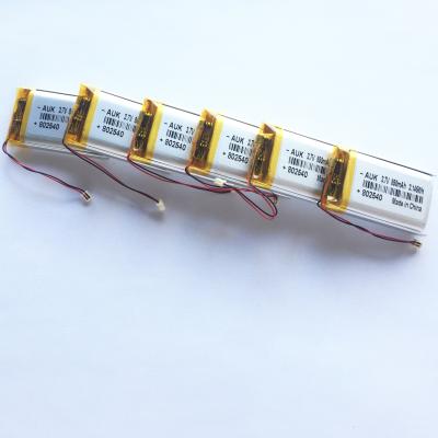 Chine 3.7v 850mah Lipo batterie rechargeable 802540 batterie au lithium polymère avec CE IEC61233 à vendre