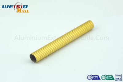 China 6063 T5 perfil de aluminio anodizado color de oro, tubo de aluminio sacado en venta