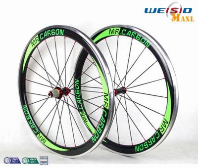 China 50mm Clincher Bicycle Aluminum Road Bike Wheels With Mrcarbon Logo for sale