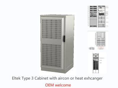 China Eltek Type 3 Outdoor Telecom Cabinets 1.2m 1.5m 1.8m  With Aircon for sale