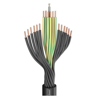 China Cable eléctrico de la base multi negra, PVC flexible del cable de control H07VV-F aislado en venta