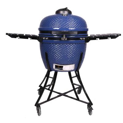 China Blue Round D60 Ceramic Barbecue Grill Kamado Friend Party for sale