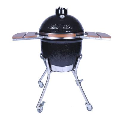 China 21 Inch Kamado Grill Egg Shaped Ceramic Barbecue Grill 53cm With Stainless Steel for sale
