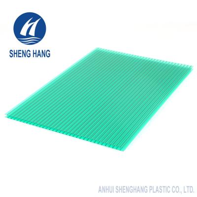 China Plastic PC Twin Wall Polycarbonate Hollow Sheet Green à venda