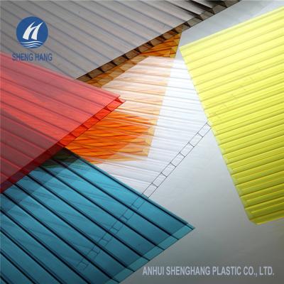China PC Hollow UV Protection Twinwall Polycarbonate Sheet Different Colors à venda