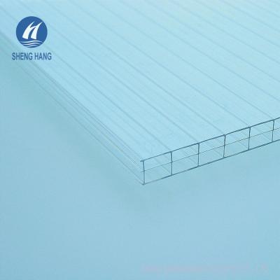 China Rectangular Hollow 8mm Triple Wall Polycarbonate Plastic Roofing Coextruded for sale