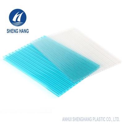 China Lightweight 6mm Twin Wall Polycarbonate Hollow Sheet Eco Friendly Antiwear for sale