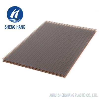 China UL94 V0 6mm 10mm Bronze Twinwall Polycarbonate Sheet Colored for sale