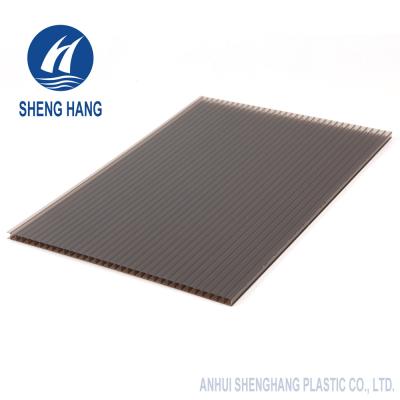 China SGS 10mm Twin Wall Polycarbonate Sheet Workshops Roofing Sheet Bronze for sale