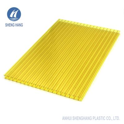 China ODM Coloured Eco 6mm Twin Wall Polycarbonate Sheet Gardens Roofing for sale