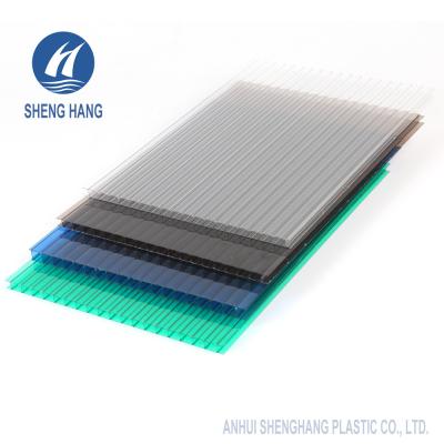 China 50um Anti UV Twin Wall Polycarbonate Sheet 16mm Hollow for sale
