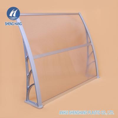 China Rain Shelter Roof Polycarbonate Plastic Awning Anti Erosion Lightweight Durable for sale