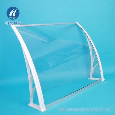 China Transparent Polycarbonate Porch Window Door Awning Canopy 700mm UV Resistance Impactproof for sale