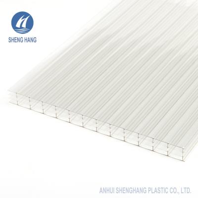 China Anti UV Four Wall Hollow Polycarbonate Sheets 2000*3000mm 14mm Thick for sale