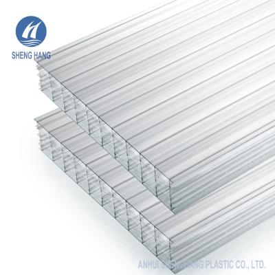 China 8 Wall 25mm 50 Micron Multi Wall Polycarbonate Sheet Clear Roof Panel Lightweight for sale